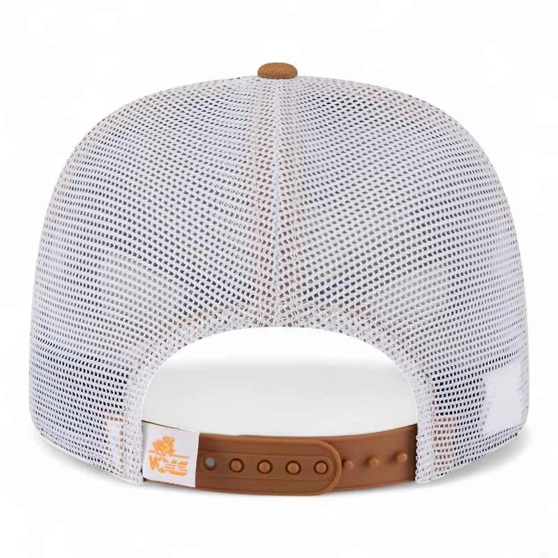 Tennessee Volunteers Bronze and White Trucker Mesh NCAA New Era 9SEVENTY Stretch Snapback Hat