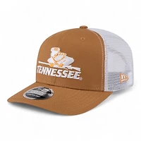 Tennessee Volunteers Bronze and White Trucker Mesh NCAA New Era 9SEVENTY Stretch Snapback Hat
