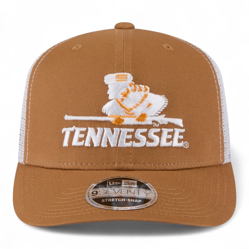 Tennessee Volunteers Bronze and White Trucker Mesh NCAA New Era 9SEVENTY Stretch Snapback Hat
