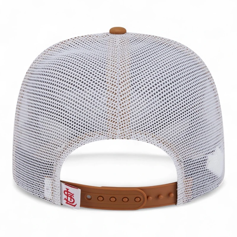 St. Louis Cardinals Bronze and White Trucker Mesh New Era 9SEVENTY Stretch Snapback Hat