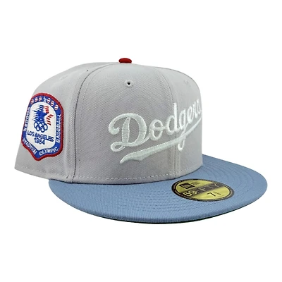 Los Angeles Dodgers Dolphin Gray and Light Blue 1984 Olympic Patch Kelly Green UV New Era 59FIFTY Fitted Hat