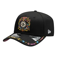 Pittsburgh Steelers Black "Hasta La Muerte" New Era 9SEVENTY Stretch Snapback Hat