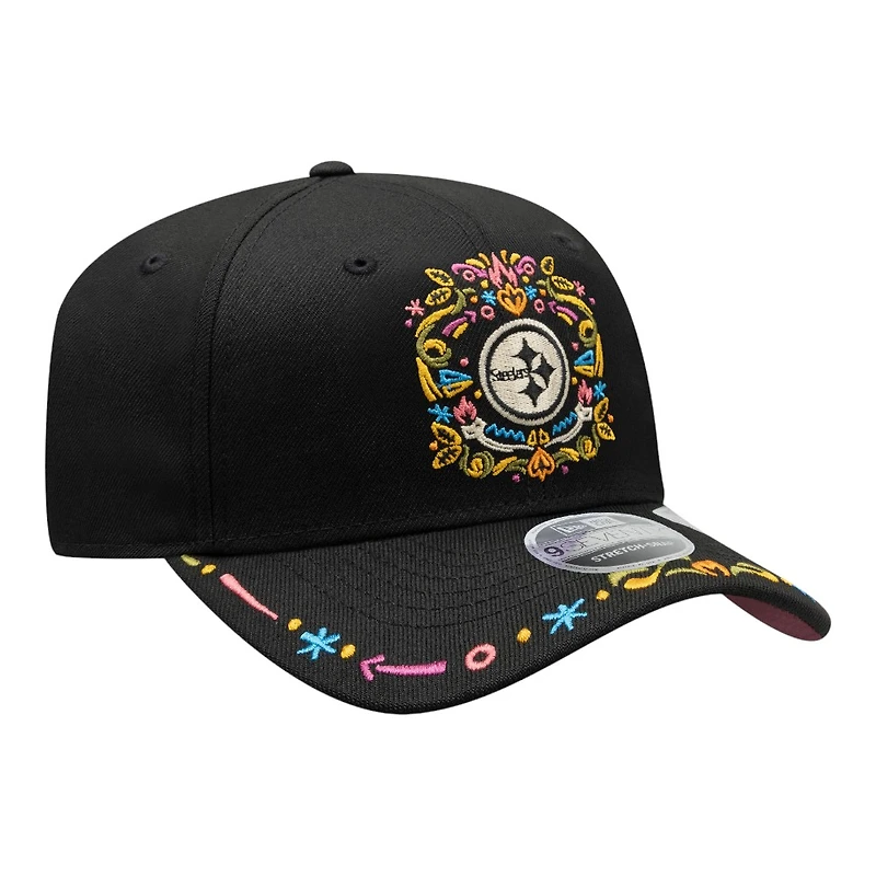 Pittsburgh Steelers Black "Hasta La Muerte" New Era 9SEVENTY Stretch Snapback Hat