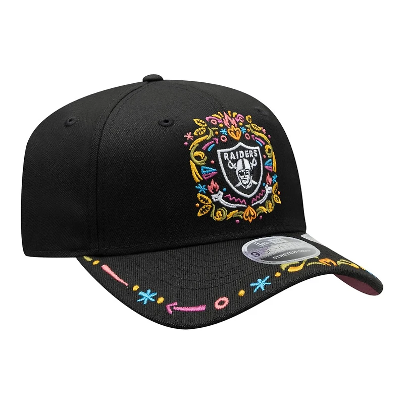 Las Vegas Raiders Black "Hasta La Muerte" New Era 9SEVENTY Stretch Snapback Hat