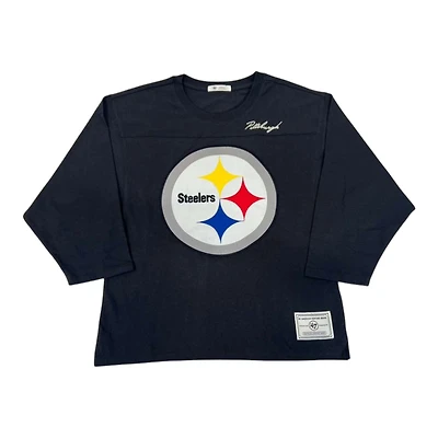Women's Pittsbugh Steelers '47 Brand Game Nod Timeless Crop 3/4 Sleeve T-Shirt