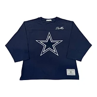 Women's Dallas Cowboys '47 Brand Game Nod Timeless Crop 3/4 Sleeve T-Shirt
