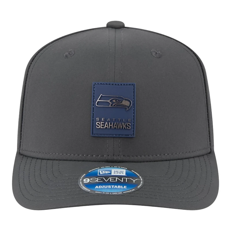 Seattle Seahawks Charcoal 2025 NFL Sideline Cold Weather New Era 9SEVENTY Adjustable Snapback Hat