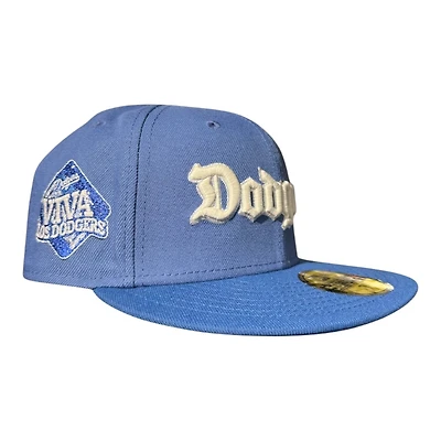 Los Angeles Dodgers Indigo and Seashore Blue Two Tone Viva Patch UV New Era 59FIFTY Fitted Hat