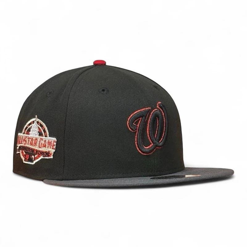 Washington Nationals Black and Graphite 2018 ASG Patch Gray UV New Era 59FIFTY Fitted Hat
