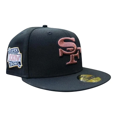 San Francisco 49ers Black Leon the Lab Superbowl XXIV Patch Green UV New Era 59FIFTY Fitted Hat