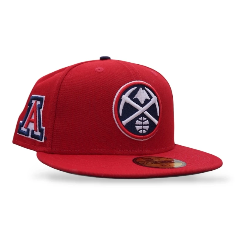 Denver Nuggets Scarlet University of Arizona Leon the Lab Wildcats Patch Grey UV New Era 59FIFTY Fitted Hat