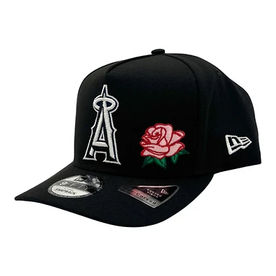 Los Angeles Angels Black with Rose Patch Grey UV New Era 9FIFTY A-Frame Snapback Hat