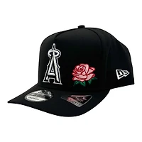 Los Angeles Angels Black with Rose Patch Grey UV New Era 9FIFTY A-Frame Snapback Hat