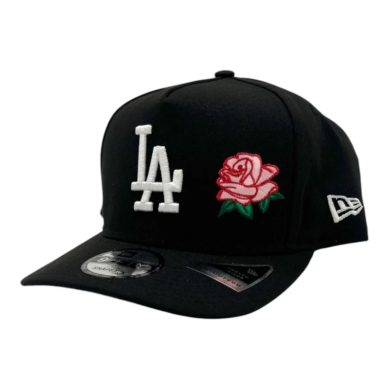 Los Angeles Dodgers Black with Rose Patch Grey UV New Era 9FIFTY A-Frame Snapback Hat