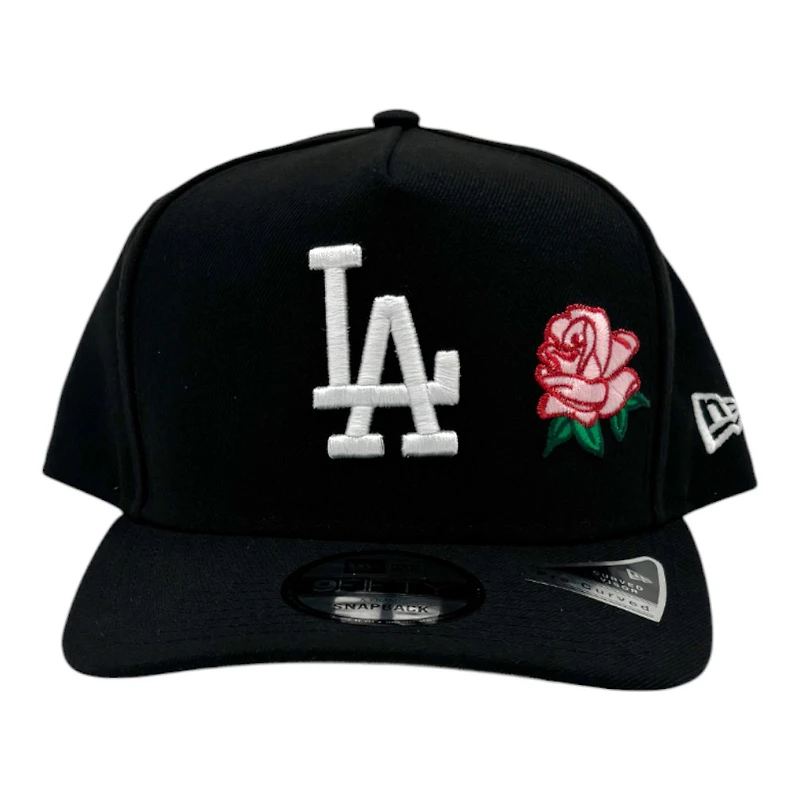 Los Angeles Dodgers Black with Rose Patch Grey UV New Era 9FIFTY A-Frame Snapback Hat
