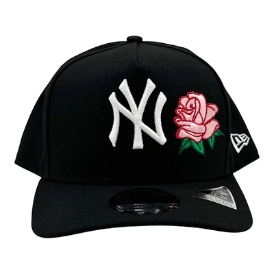 New York Yankees Black with Rose Patch Grey UV New Era 9FIFTY A-Frame Snapback Hat