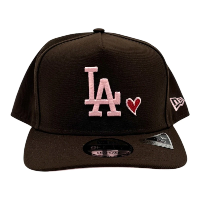 Los Angeles Dodgers Brown with Heart Patch Grey UV New Era 9FIFTY A-Frame Snapback Hat