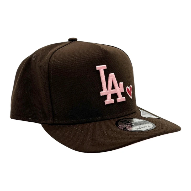 Los Angeles Dodgers Brown with Heart Patch Grey UV New Era 9FIFTY A-Frame Snapback Hat