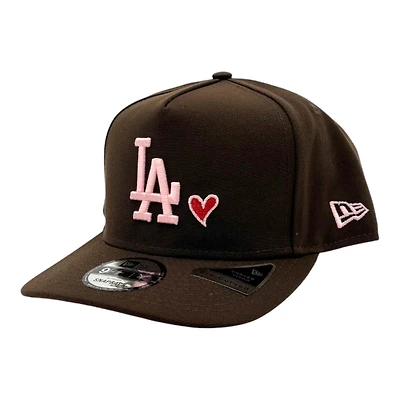 Los Angeles Dodgers Brown with Heart Patch Grey UV New Era 9FIFTY A-Frame Snapback Hat