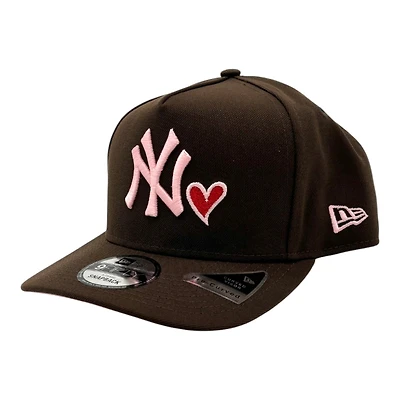 New York Yankees Brown with Heart Patch Grey UV New Era 9FIFTY A-Frame Snapback Hat