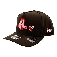 Boston Red Sox Brown with Heart Patch Grey UV New Era 9FIFTY A-Frame Snapback Hat