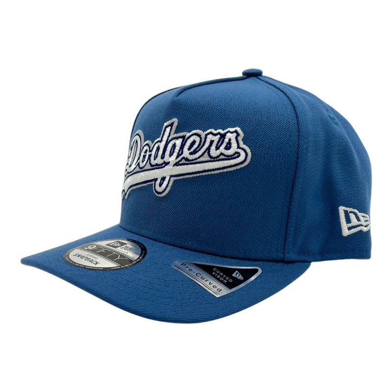 Los Angeles Dodgers Indigo Blue Script 1984 Olympic Patch Grey UV New Era 9FIFTY A-Frame Snapback Hat