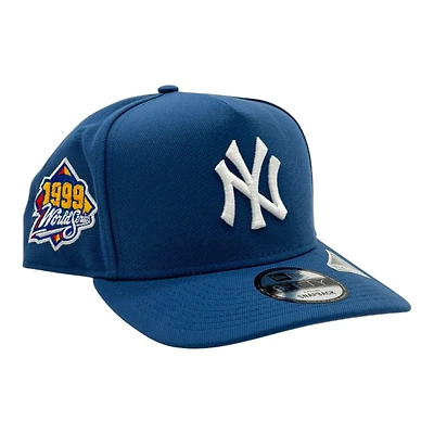 New York Yankees Indigo Blue 1999 WS Patch Grey UV New Era 9FIFTY A-Frame Snapback Hat