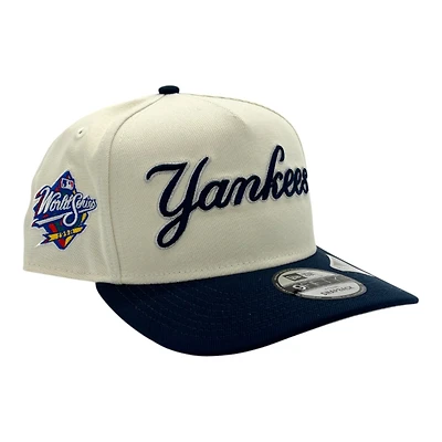 New York Yankees Chrome and Oceanside Blue 1998 WS Patch Grey UV New Era 9FIFTY A-Frame Snapback Hat