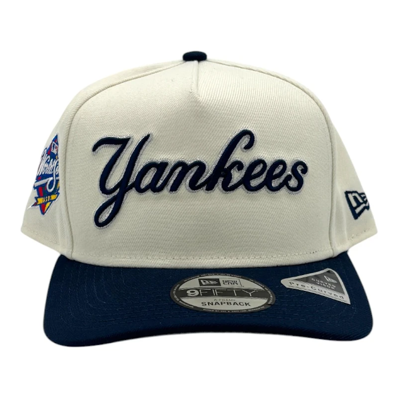 New York Yankees Chrome and Oceanside Blue 1998 WS Patch Grey UV New Era 9FIFTY A-Frame Snapback Hat