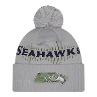 Seattle Seahawks Wolf Gray 2025 Rivalries Collection Sideline New Era Cuffed Beanie Knit Hat with Pom