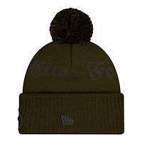 New York Jets Gotham Green 2025 Rivalries Collection Sideline New Era Cuffed Beanie Knit Hat with Pom