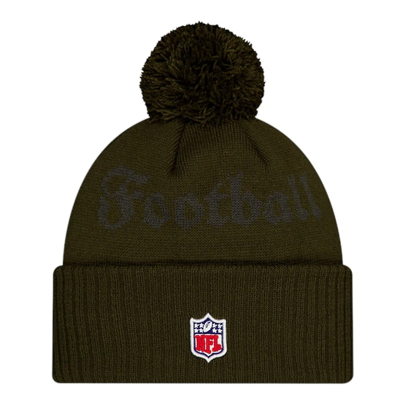 New York Jets Gotham Green 2025 Rivalries Collection Sideline New Era Cuffed Beanie Knit Hat with Pom