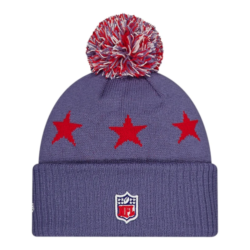 New England Patriots 2025 Rivalries Collection Sideline New Era Cuffed Beanie Knit Hat with Pom