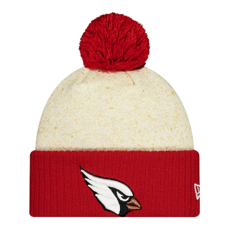 Arizona Cardinals Cream and Red 2025 Rivalries Collection Sideline New Era Cuffed Beanie Knit Hat with Pom