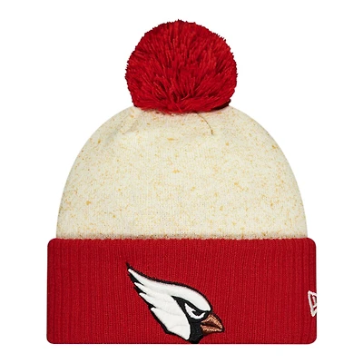 Arizona Cardinals Cream and Red 2025 Rivalries Collection Sideline New Era Cuffed Beanie Knit Hat with Pom