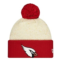 Arizona Cardinals Cream and Red 2025 Rivalries Collection Sideline New Era Cuffed Beanie Knit Hat with Pom