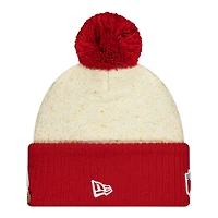 Arizona Cardinals Cream and Red 2025 Rivalries Collection Sideline New Era Cuffed Beanie Knit Hat with Pom