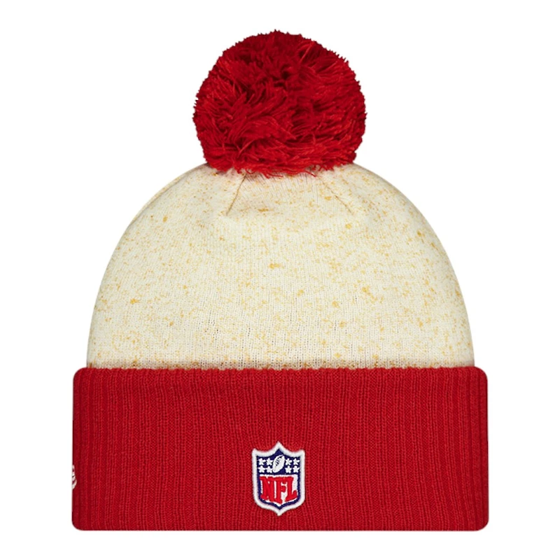 Arizona Cardinals Cream and Red 2025 Rivalries Collection Sideline New Era Cuffed Beanie Knit Hat with Pom