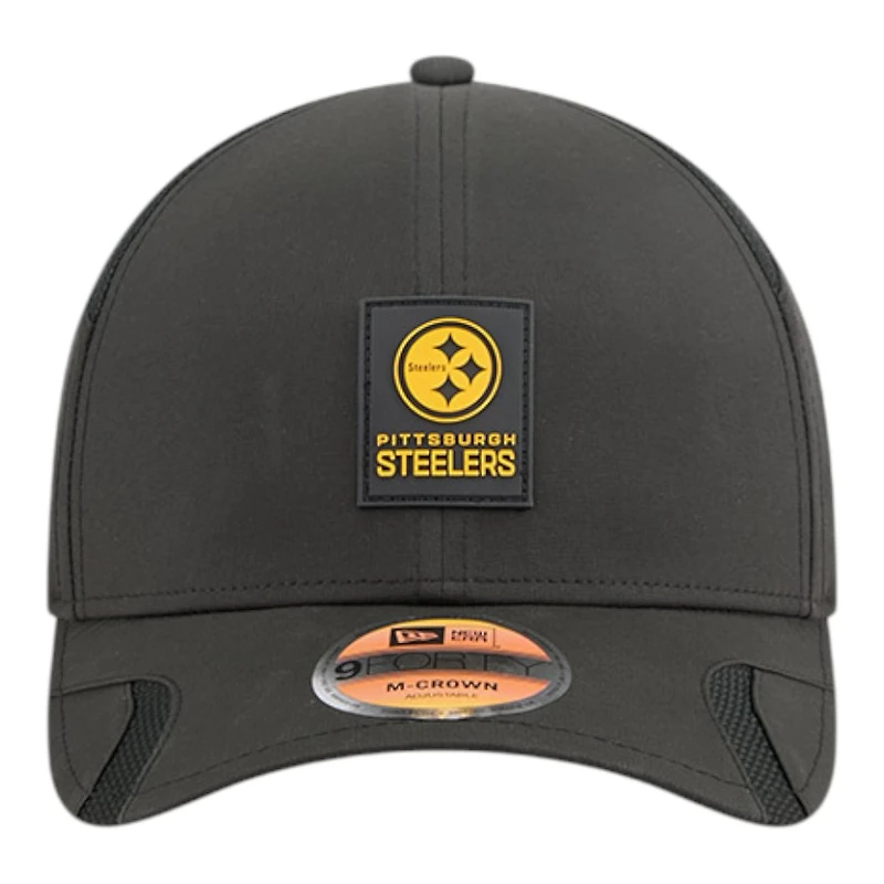 Youth Pittsburgh Steelers Black 2025 NFL Sideline New Era 9FORTY M-Crown Adjustable Hat