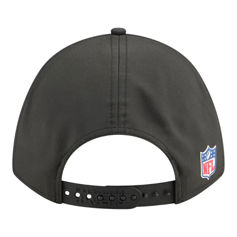 Youth Baltimore Ravens Black 2025 NFL Sideline New Era 9FORTY M-Crown Adjustable Hat