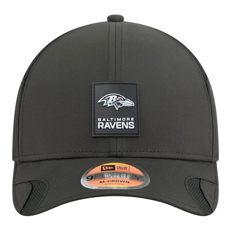 Youth Baltimore Ravens Black 2025 NFL Sideline New Era 9FORTY M-Crown Adjustable Hat