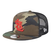 St. Louis Cardinals Retro Logo Woodland Camo Basic Trucker New Era 9FIFTY Snapback Hat