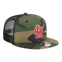 St. Louis Cardinals Woodland Camo Basic Trucker New Era 9FIFTY Snapback Hat