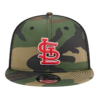 St. Louis Cardinals Woodland Camo Basic Trucker New Era 9FIFTY Snapback Hat