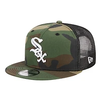 Chicago White Sox Woodland Camo Basic Trucker New Era 9FIFTY Snapback Hat