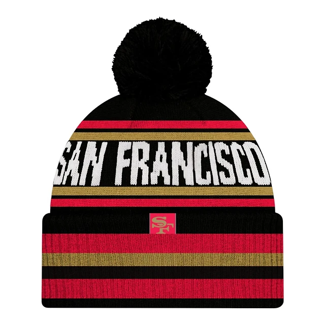 Bonnet New Era San Francisco 49ers - Tricoté Rouge Noir - Homme - Pompon - Occasion