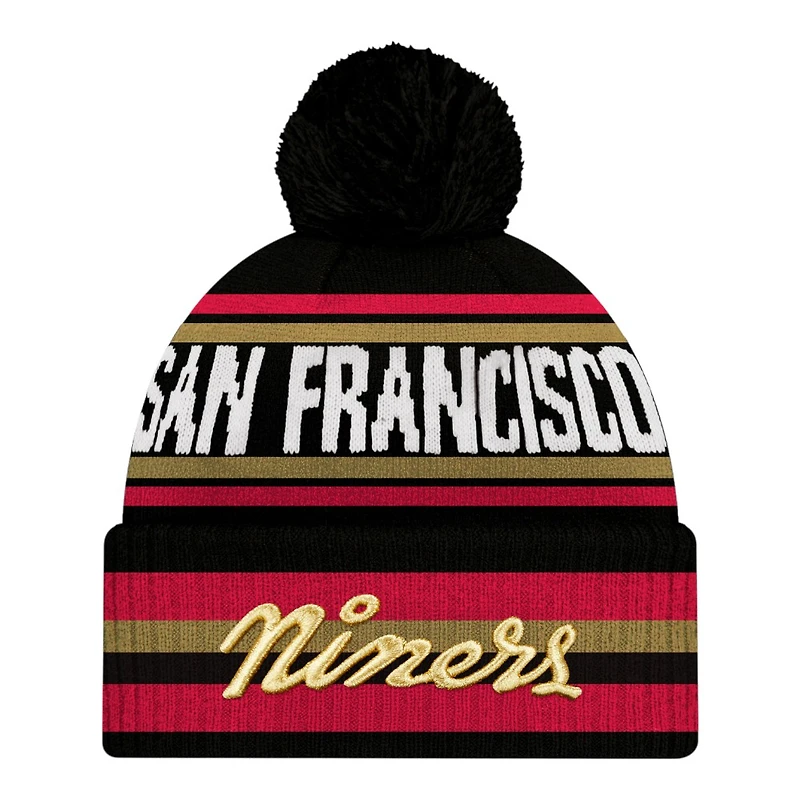 San Francisco 49ers Black 2025 Rivalries Collection Fan Pack Classic Cuffed New Era Knit Hat with Pom