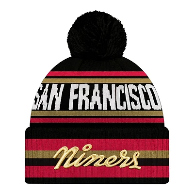 San Francisco 49ers Black 2025 Rivalries Collection Fan Pack Classic Cuffed New Era Knit Hat with Pom