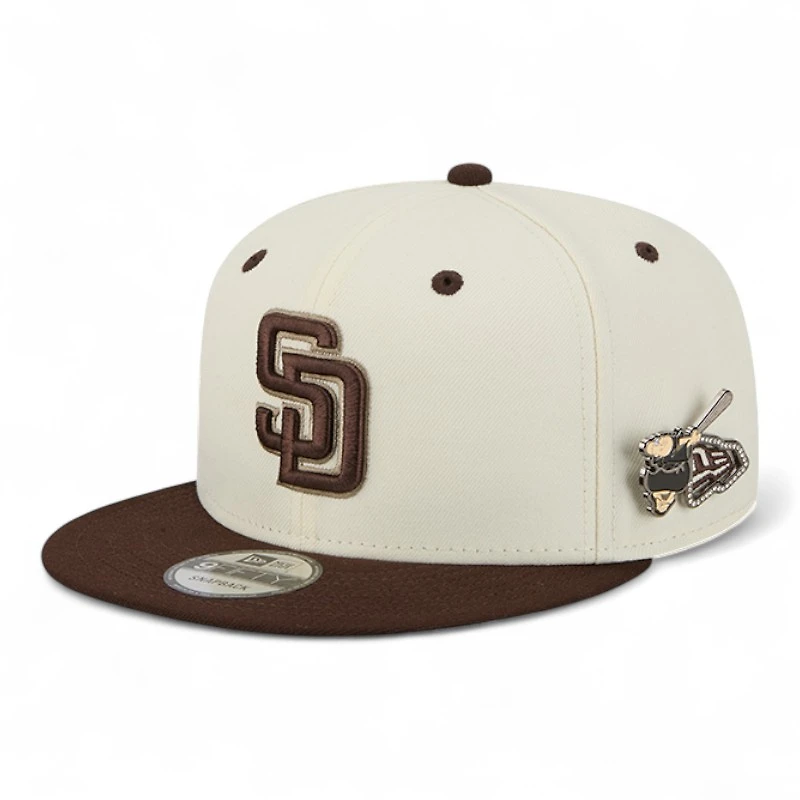 San Diego Padres Chrome and Brown Mascot Team Pin New Era 9FIFTY Snapback