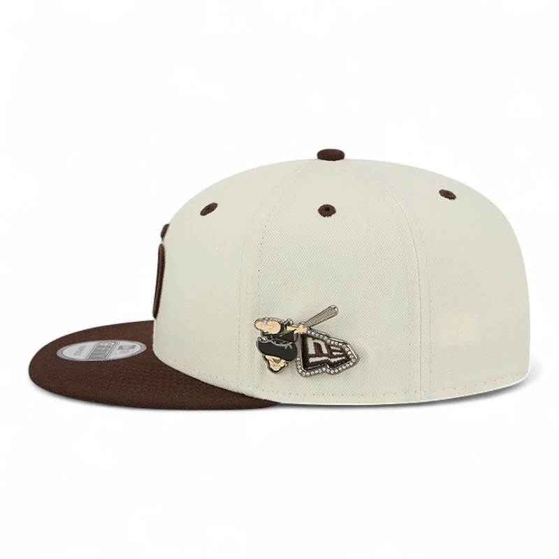 San Diego Padres Chrome and Brown Mascot Team Pin New Era 9FIFTY Snapback